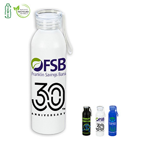 "BENDER" 22 OZ Recycled RPET Aluminum Bottle With Carry Strap Lid